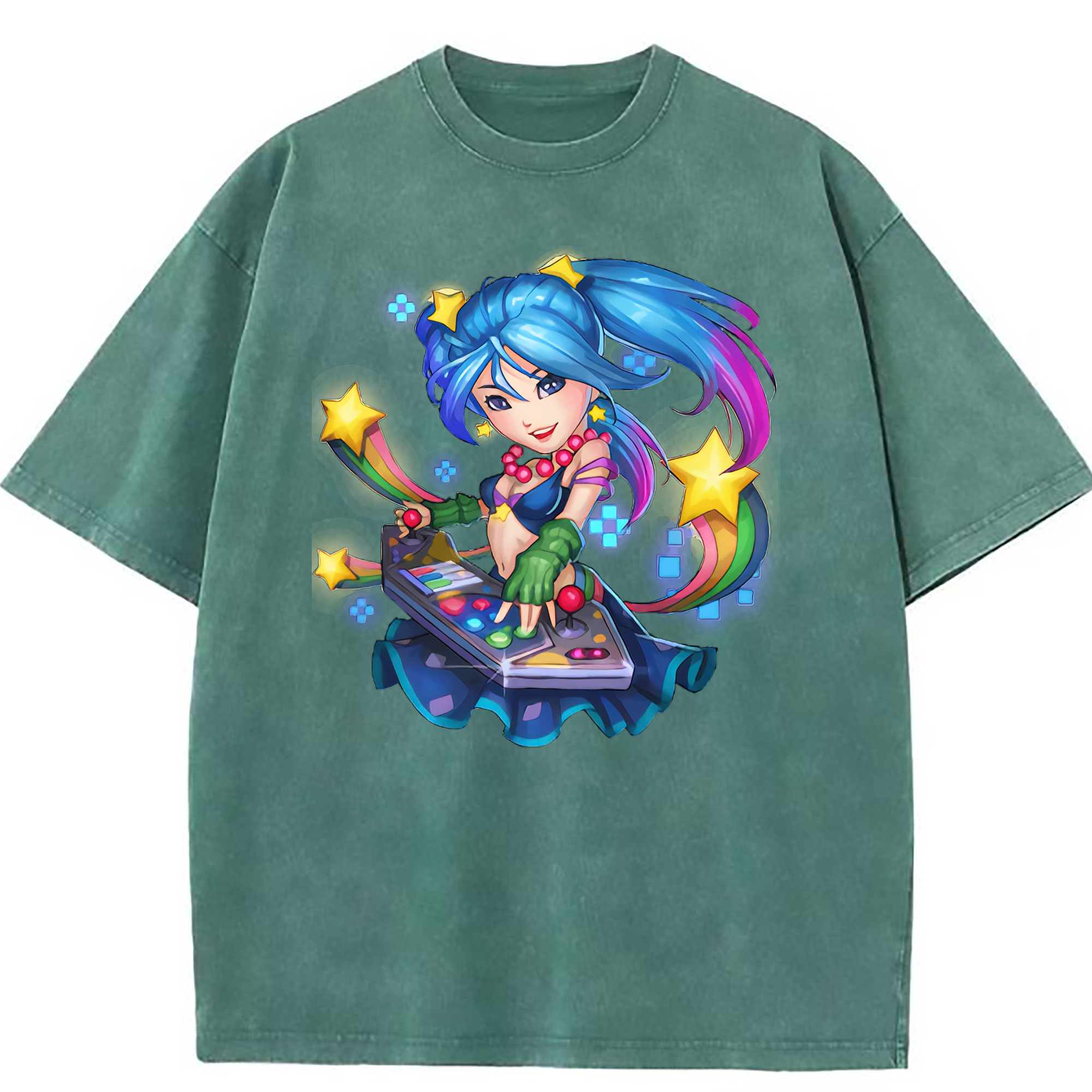 （画像用） リーグ・オブ・レジェンド League of Legends LOL 綿100% ヴィンテージ風 半袖Tシャツ（フロントプリント）